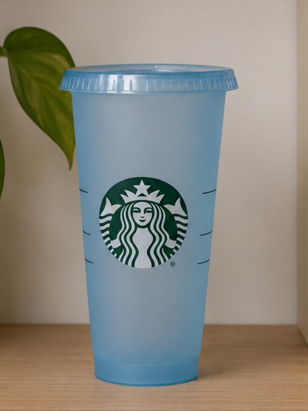 Starbucks Frosted Light Blue Cold Cup Tumbler w/ Lid Reusable Venti 24oz